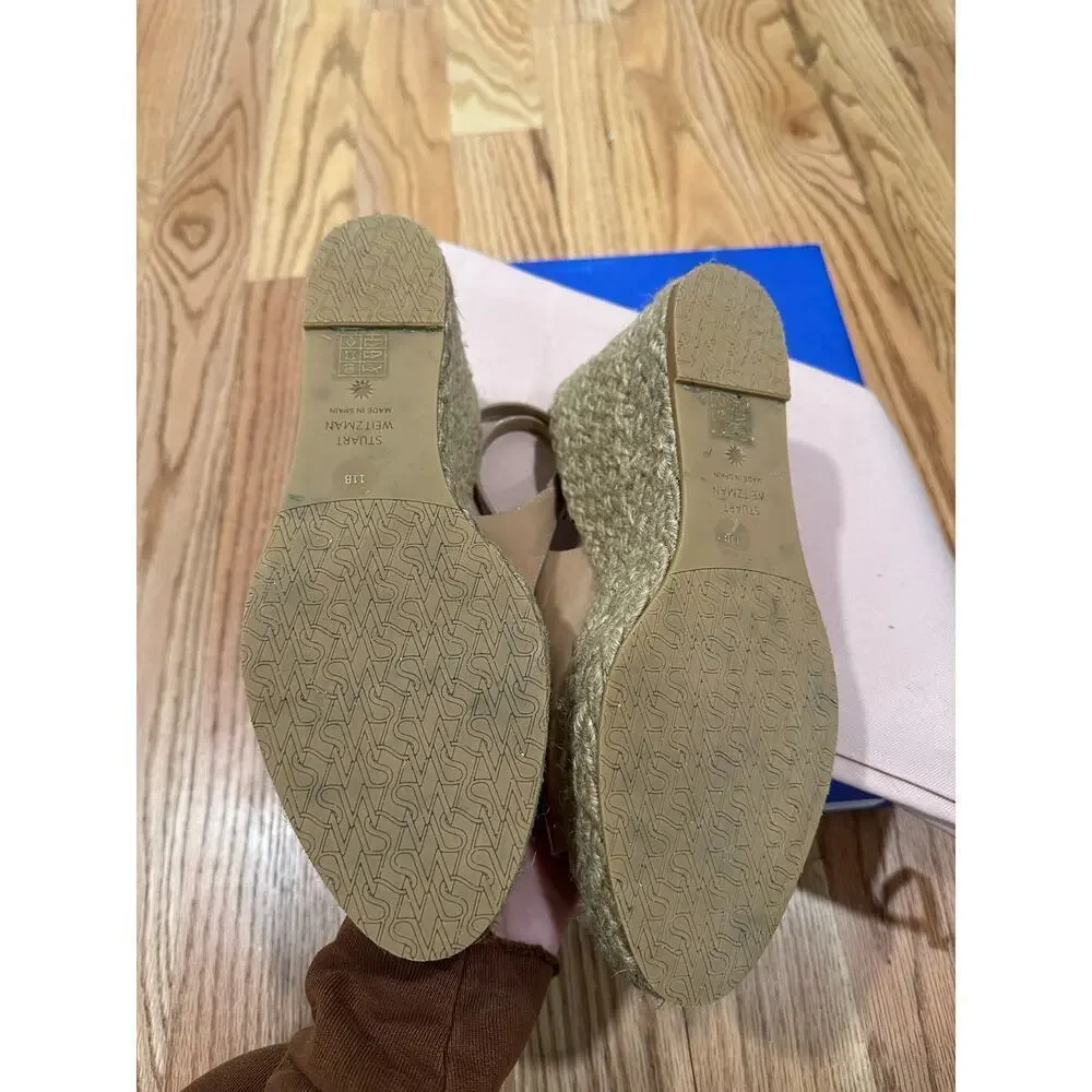 Stuart Weitzman Island Peeptoe Platform Espadrille Size 11